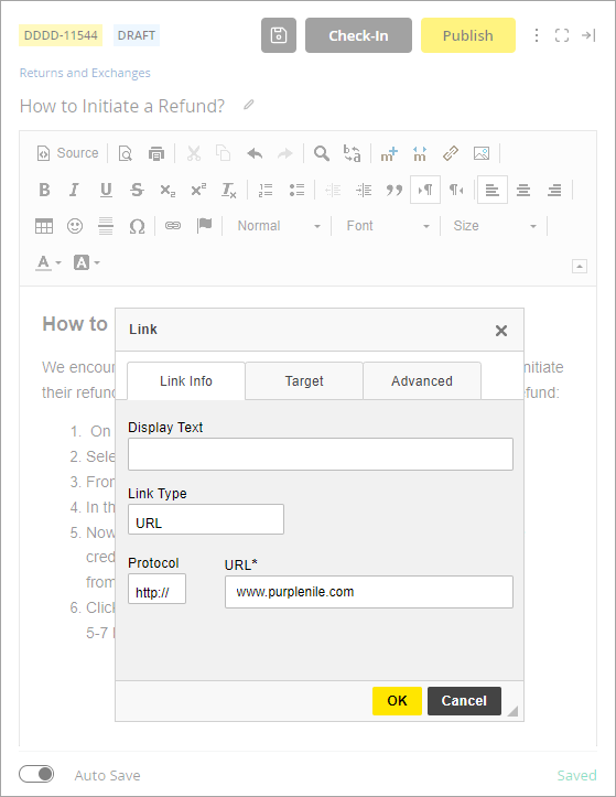 Adding a hyperlink hyperlink