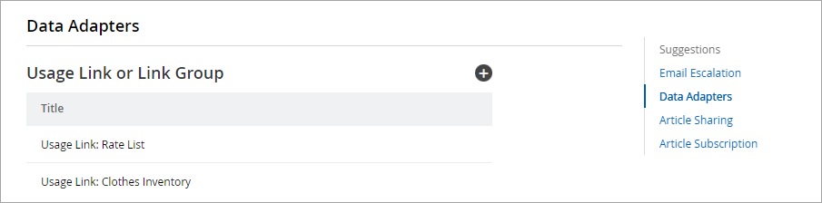 Select usage links and link groups Select usage links and link groups