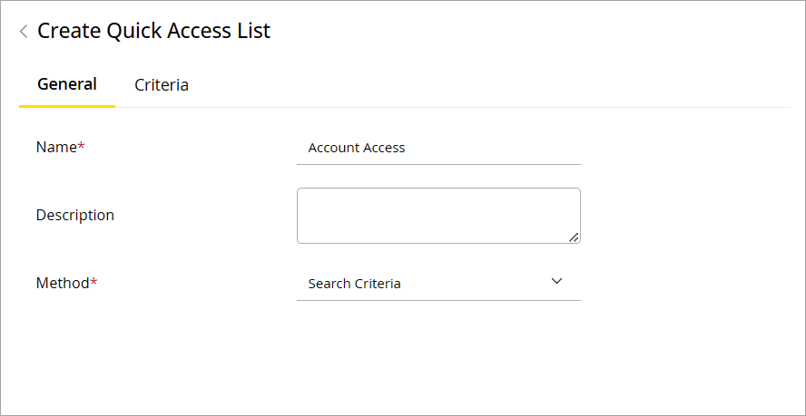 quick access list 1