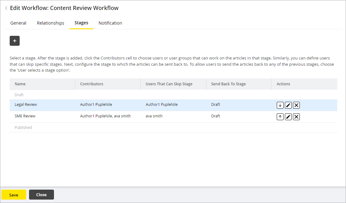 Change the order of stages Change the order of stages