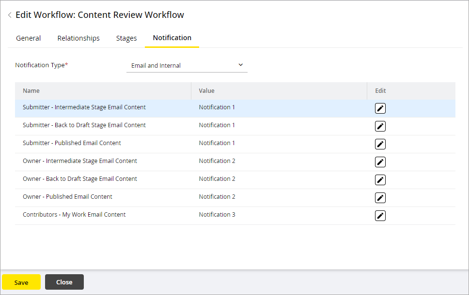 Enable notifications for the workflow